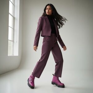 Dr. Martens Pink Devon Heart Boots Fuschia Milled Leather Quad Retro Women's 10